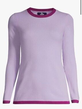 Lands' End Womens Cashmere Sweater Lavender Cloud Multi Regular Medium